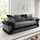 Dino Fabric and Leather Trim 3 Seater Sofa Black and Grey room set