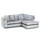 Crystal Crushed Velvet 4 Seater Corner Sofa