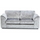 Crystal Fullback 3 Seater Crushed Velvet Three Seater High Back Silver Mink Black