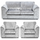 Crystal Fullback 3 Piece Sofa Suite 3 seater and 2 Armchairs Crushed Velvet Cheap