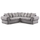 Milan 5 seater L Shaped Scatter Back Corner sofa grey