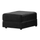 Fernando black plush velvet footstool