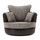 luca brick black and grey swivel chair single seater portabello fabric sofa accessory armchair rotating furniture seating settee couch living room fun chair