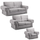 Milan Chesterfield 3 Piece Sofa Suite Grey fabric rolled tufted arms cheap 3 piece sofa suite