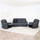Alaska Grey Full Fabric 3 Piece Sofa Suite - 3 + 1 + 1