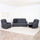 Alaska Grey Full Fabric 3 Piece Sofa Suite - 3 + 1 + 1