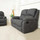 Alaska Grey Full Fabric Manual Reclining Sofa Suite