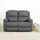 Alaska Grey Full Fabric Manual Reclining Sofa Suite