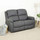 Alaska Grey Full Fabric Manual Reclining Sofa Suite