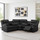 Venice Leather 5 Seater Reclining Corner Sofa + Drinks Tray