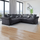 Lisbon Black and Grey Fabric Corner Sofa