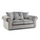 Hamilton Plush Velvet Chesterfield Scroll Arms Grey 2 Seater