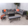 Mayfair Corner Lounging Set with Square Firepit – Grey