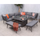 Mayfair Corner Lounging Set with Square Firepit – Grey