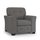 Hartley Grey Fabric Armchair Single Seater Men's Chair