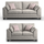 Hilliard Mist Fabric sofa Suite High Back Light Fabric