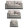 Hilliard High Back 3 Piece Sofa Suite Mist Fabric Fullback Deep Cushions