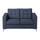hackney blue 2 seater office landlord cheap smart sofa fabric chenille settee couch living room