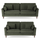 Hepburn Green Fabric Sofa Suite 3 Seater and 2 Seater