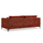 Aluxo Lenox Rust Velvet Fabric 3 Seater Sofa