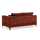 Aluxo Lenox Rust Velvet Fabric 2 Seater Sofa back