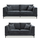 Aluxo Lenox Steel Velvet Fabric Sofa Suite