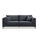 Aluxo Lenox Steel Velvet Fabric 3 Seater Sofa