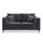 Aluxo Lenox Steel Velvet Fabric 2 Seater Sofa