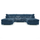 Bishop  Cord Marine Blue Jumbo Cord U shape Sofa