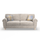 Edgar chesterfield fabric 3 seater sofa light beige sand wooden feet
