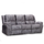 Galaxy Plush Velvet Grey Electric Power Reclining 3 Seater Sofa