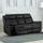 Toronto 3 Seater Manual Reclining Leather Like Sofa Black or Grey