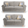 Edgar Chesterfield Fabric Silver 3 + 2 Sofa Suite