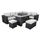 L shaped black rattan furniture fire pit table 9 seater garden set
