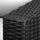 L Shaped 9 Seater Black Rattan Patio Set With Fire Pit Table