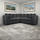 Paris Boucle L Shaped Fabric Corner Sofa - Scatter