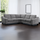 Nebraska Slate 5 Seater Corner Sofa Full Back
