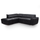 Nevada Leather Corner Sofa Bed With Headrests - Black