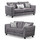 Ariana soft leather like fabric taupe 3 and 2 sofa suite