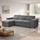 Astrix Grey Fabric Universal Corner 3-4 Seater Sofa Bed