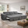 Astrix Grey Fabric Universal Corner 3-4 Seater Sofa Bed