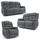 Arlo Grey Fabric 3 Piece Electric Reclining Sofa Suite 3 + 2 + 1 With USB + Drinks Tray
