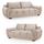 Zura Plush Velvet Large 3 + 2 Sofa Suite