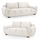 Zura Plush Velvet Large 3 + 2 Sofa Suite