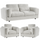 bali 3 piece fabric sofa suite beige chunky textured chenille 3 seater 2 armchairs 5 seats