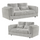 Bali 3 + 2 Sofa Suite Chenille Fabric Beige or Grey