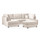 California Plush Velvet Beige, Black or Grey U shaped 6 Seater Sofa