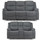 Harlow Graphite Grey Fabric 3 + 2 Electric Reclining Sofa Suite
