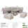 Outdoor Rattan Corner Sofa Set with Rising Fire Pit Table