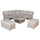 Outdoor Rattan Corner Sofa Set with Rising Fire Pit Table